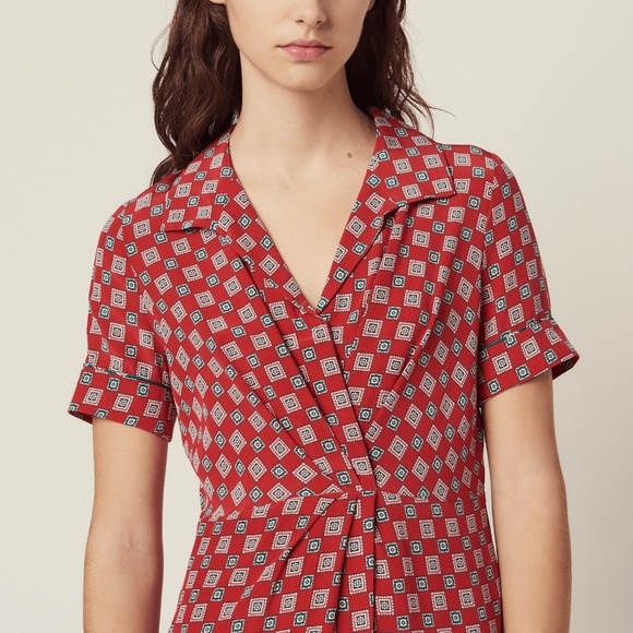 Short printed silk dress - Picture 4 of 4